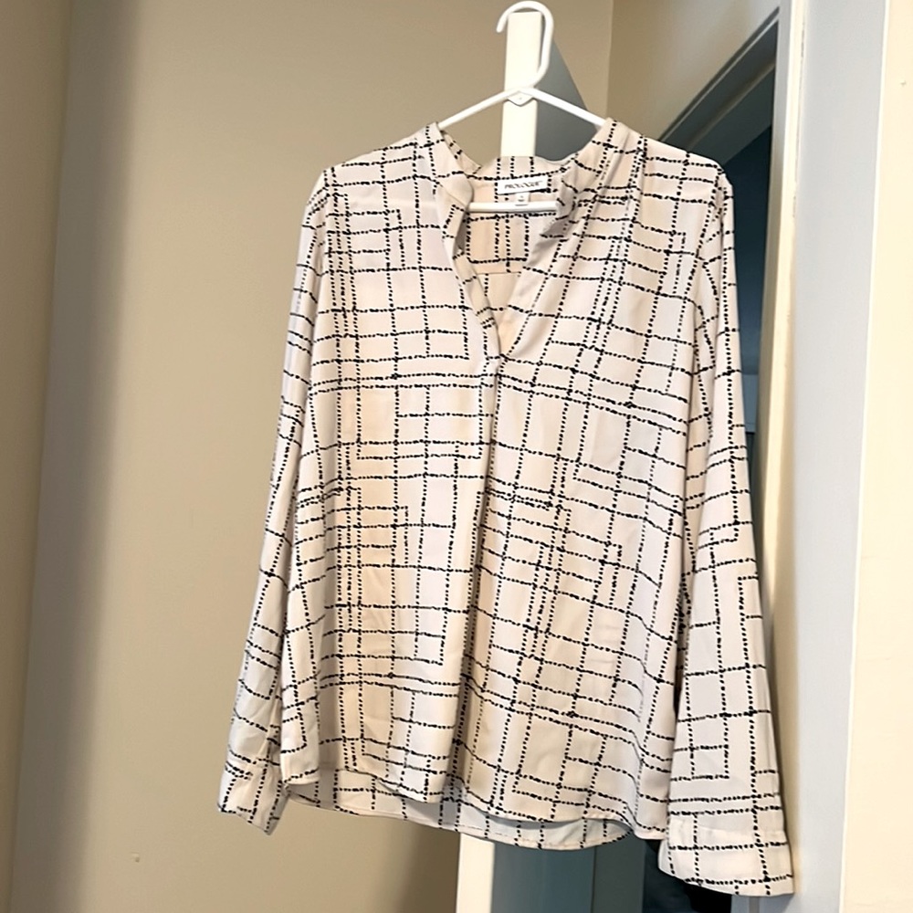 Prologue shirt. Business casual, white w/ black pattern. L. Very good condition.